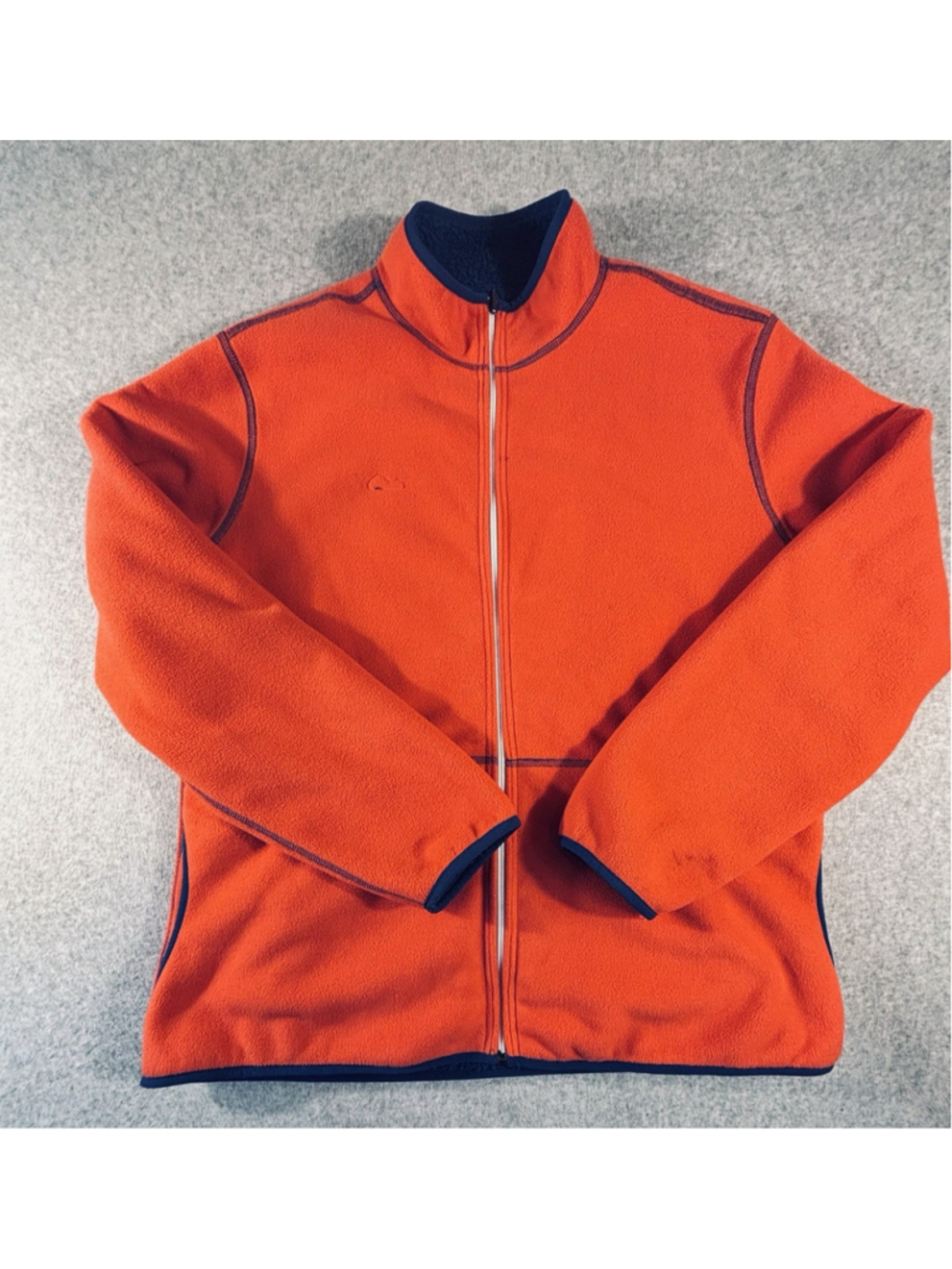 Chubbies Reversible Full Zip Fleece Jacket Men’s XL Orange Blue Sherpa